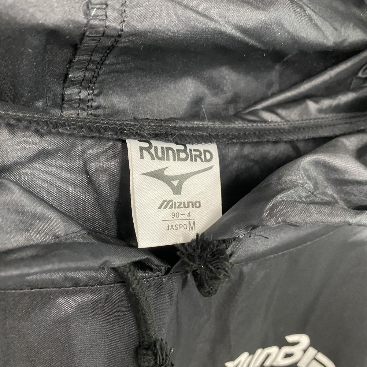 RUNBIRD　MIZUNO　ランバード　ミズノ　ナイロンプルオーバージャケット　黒　ブラック　Mサイズ ウインドブレーカー ナイロンアウター メンズ 古着