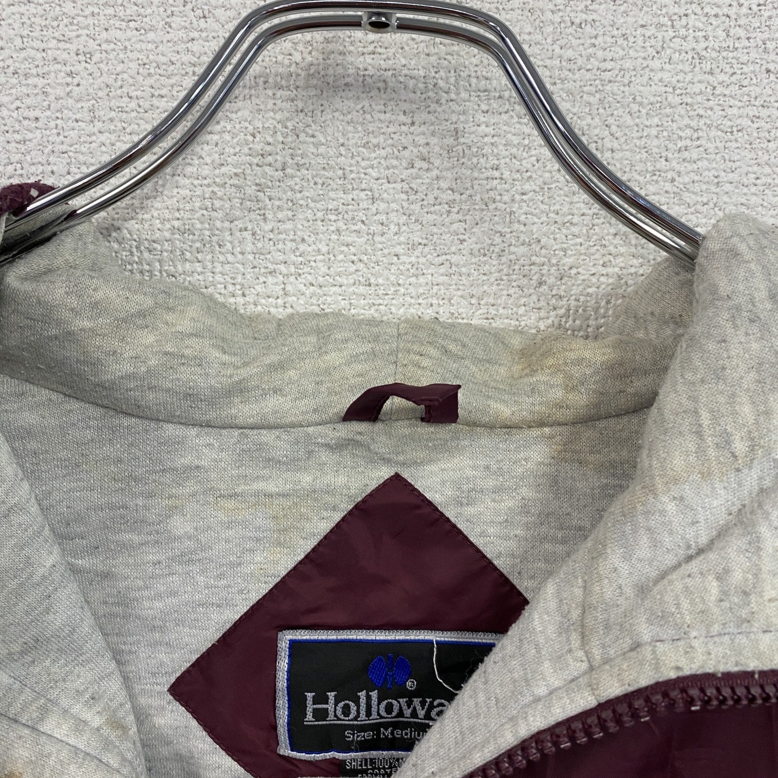 90s　Holloway　ホロウェイ　NFL　Redskins　フルジップナイロンジャケット　ヴィンテージ　ボルドー　Mサイズ　古着