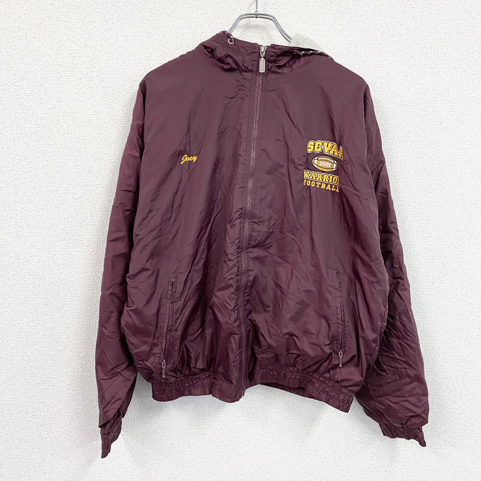 90s　Holloway　ホロウェイ　NFL　Redskins　フルジップナイロンジャケット　ヴィンテージ　ボルドー　Mサイズ　古着