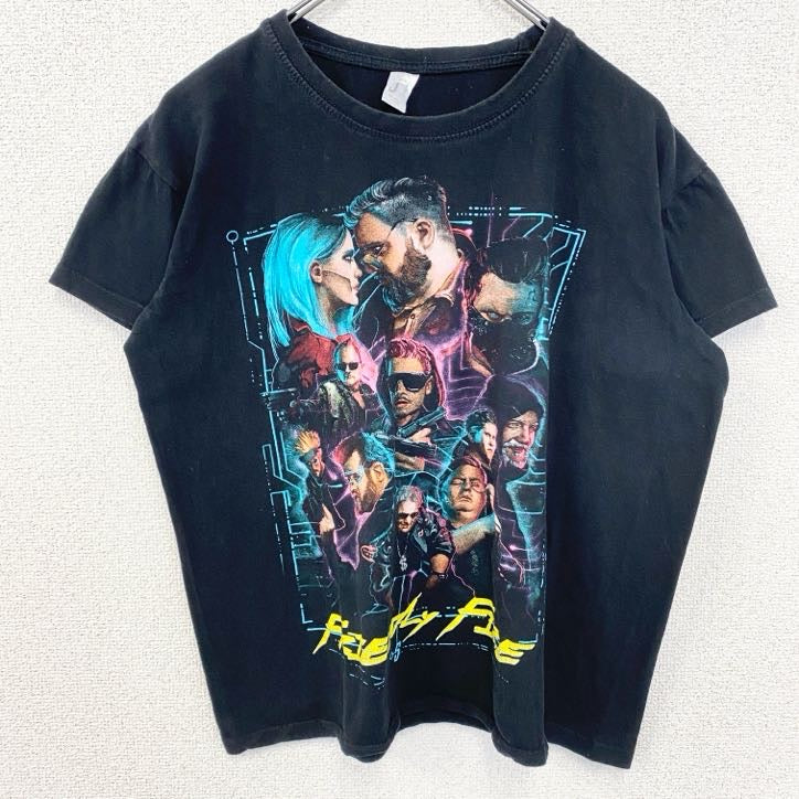 SOL’S　半袖プリントゲームTシャツ　Friendly Fire　ビックデザイン　クルーネック　黒　ブラック　Sサイズ　古着