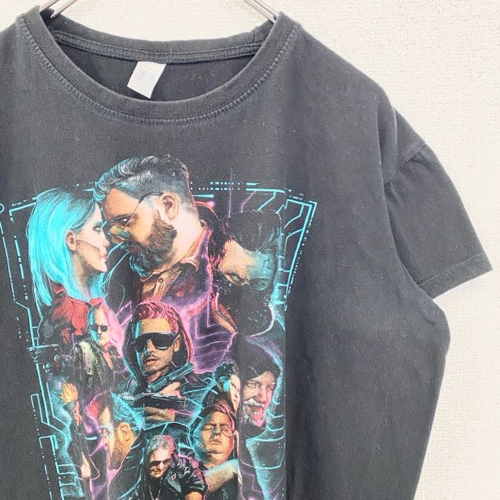 SOL’S　半袖プリントゲームTシャツ　Friendly Fire　ビックデザイン　クルーネック　黒　ブラック　Sサイズ　古着