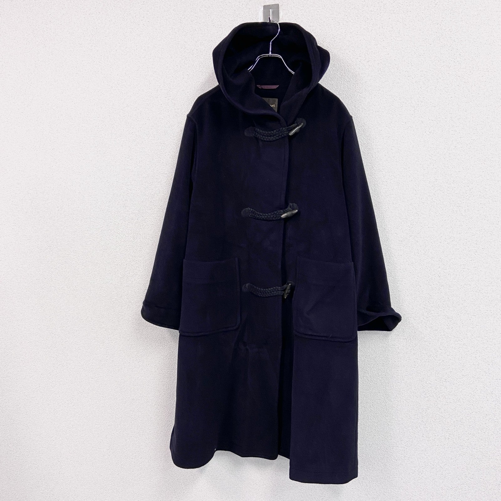 Paul Start　ポールスチュアート　アンゴラダッフルコート　黒　ブラック　9サイズ　古着