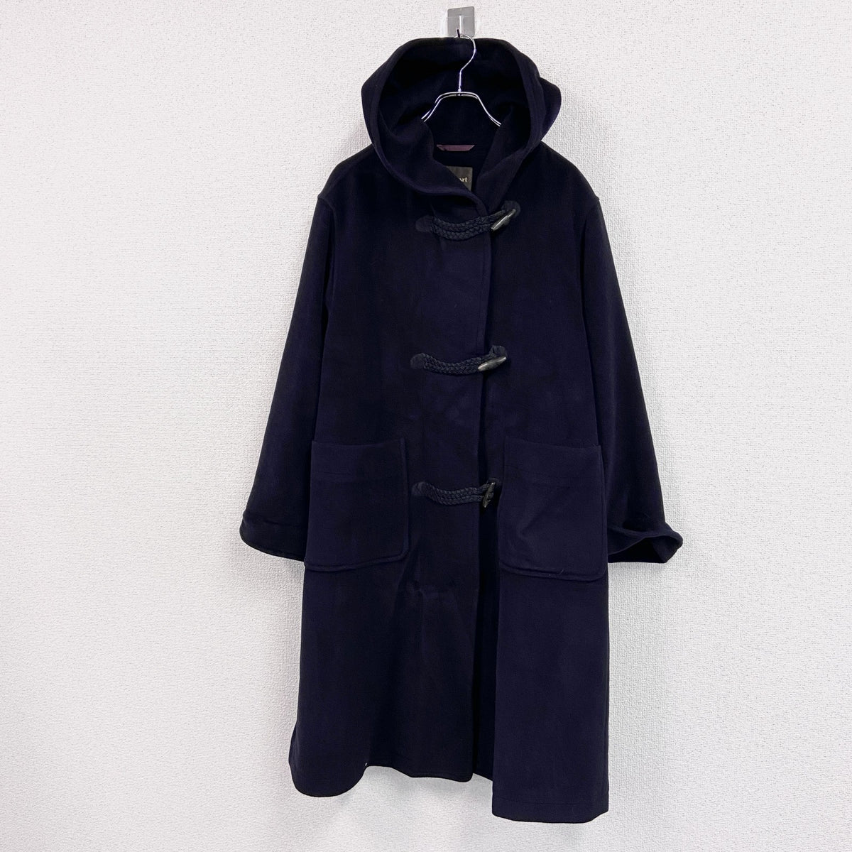 Paul Start　ポールスチュアート　アンゴラダッフルコート　黒　ブラック　9サイズ　古着