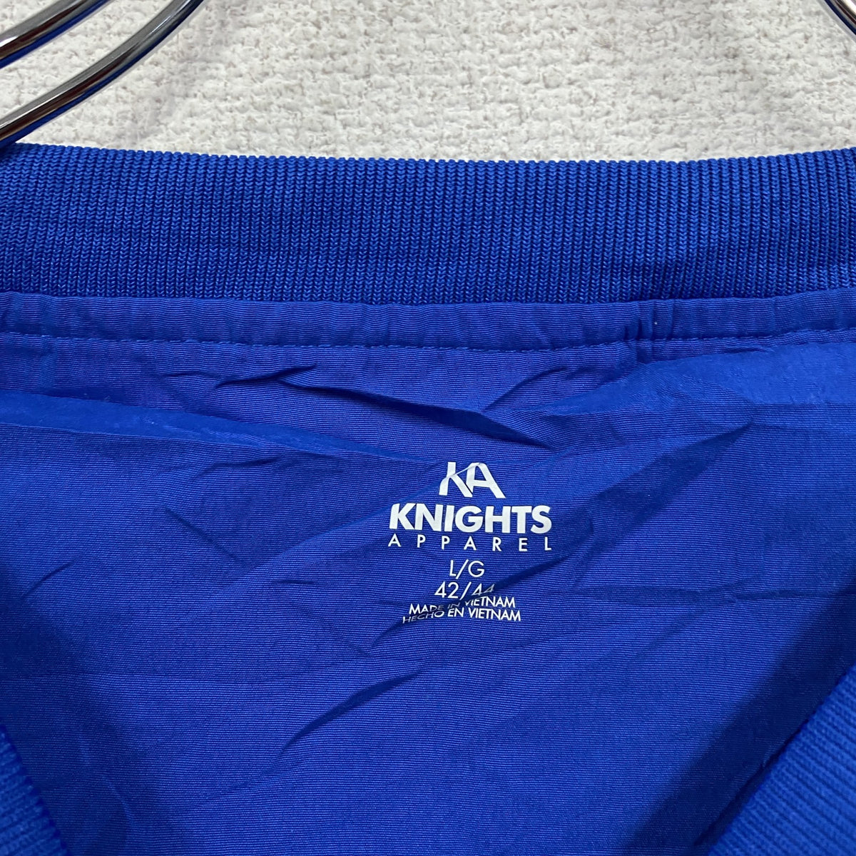 KNIGHTS APPAREL　プルオーバージャケット　カレッジロゴ　あーリプリント　青　ブルー　Lサイズ　古着