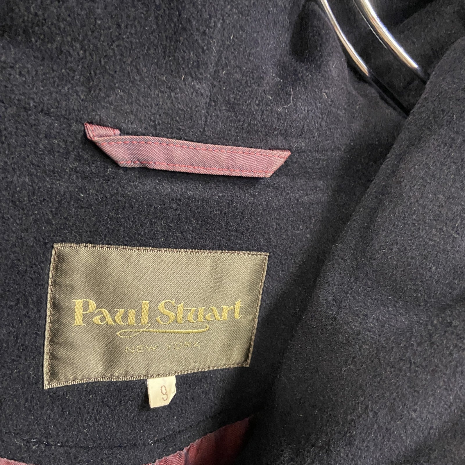 Paul Start　ポールスチュアート　アンゴラダッフルコート　黒　ブラック　9サイズ　古着