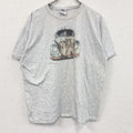 GILDAN　ギルダン　半袖プリントイラストTシャツ　Vintage Tatra T87　灰色　グレー　XLサイズ　古着