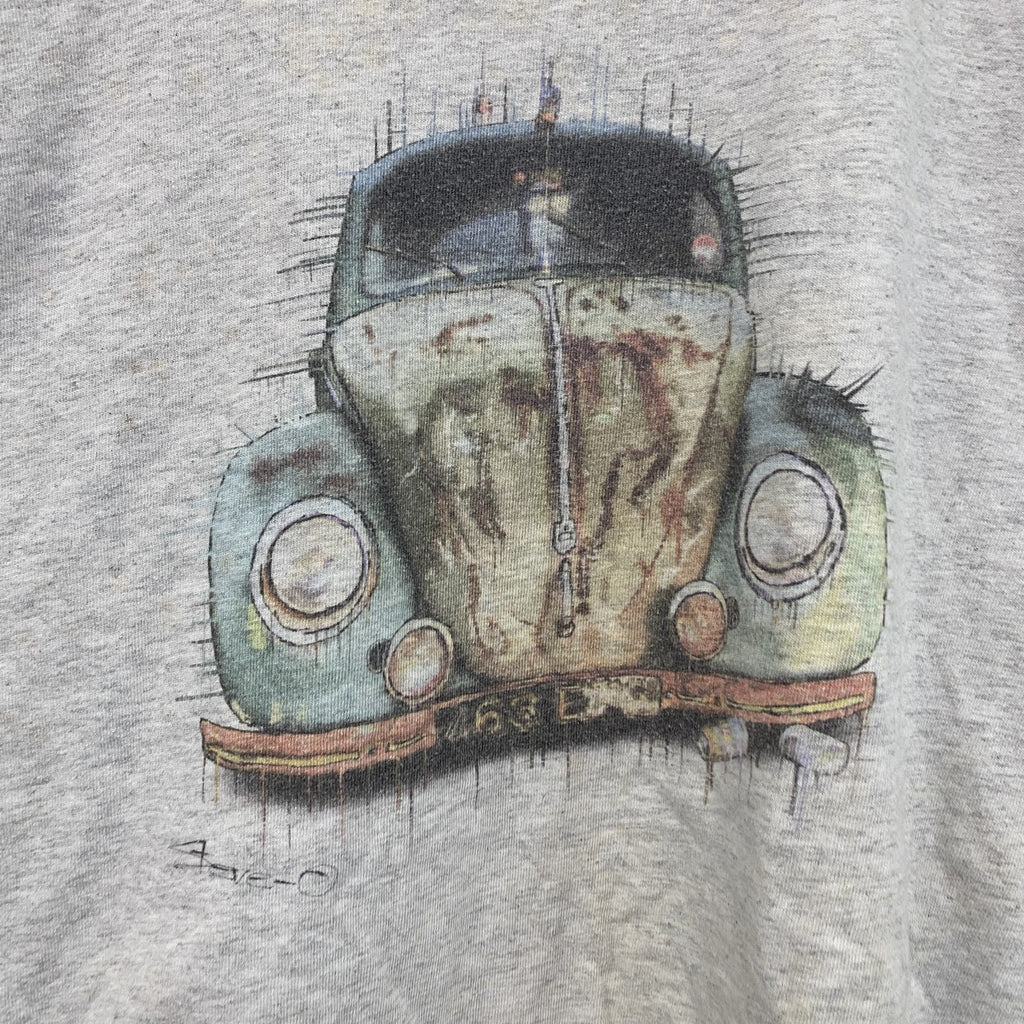 GILDAN　ギルダン　半袖プリントイラストTシャツ　Vintage Tatra T87　灰色　グレー　XLサイズ　古着