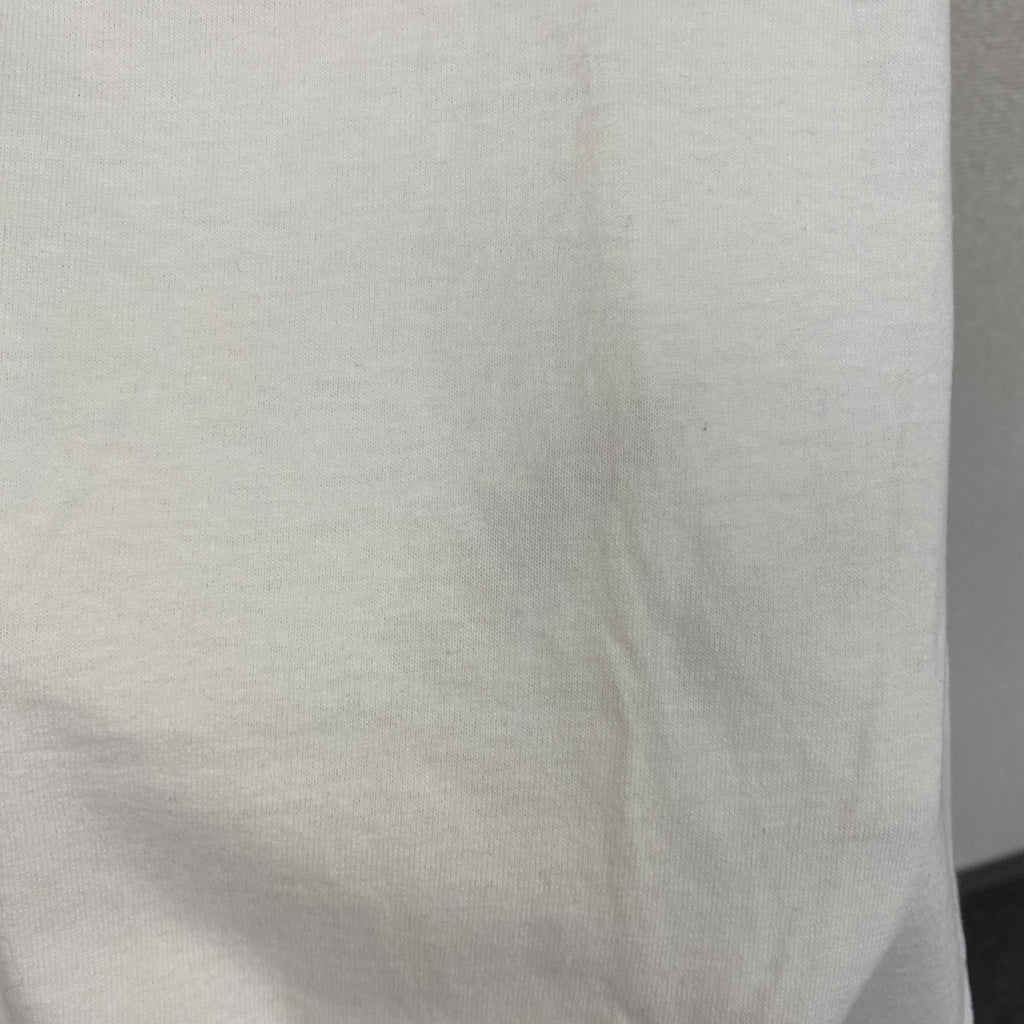 JERZEES　ジャージーズ　半袖プリントアニマルTシャツ　アーチプリント　熊　足跡　白　ホワイト　Lサイズ　古着