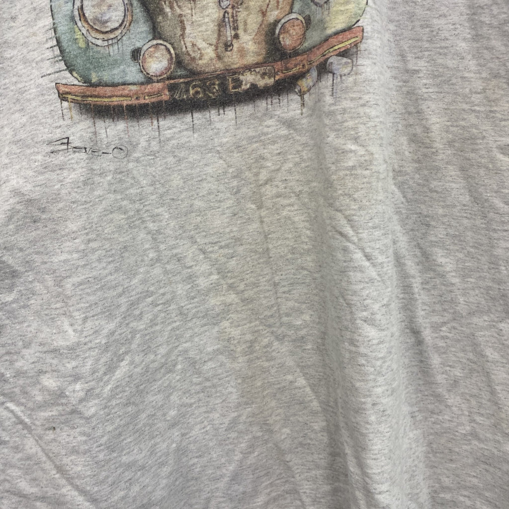 GILDAN　ギルダン　半袖プリントイラストTシャツ　Vintage Tatra T87　灰色　グレー　XLサイズ　古着