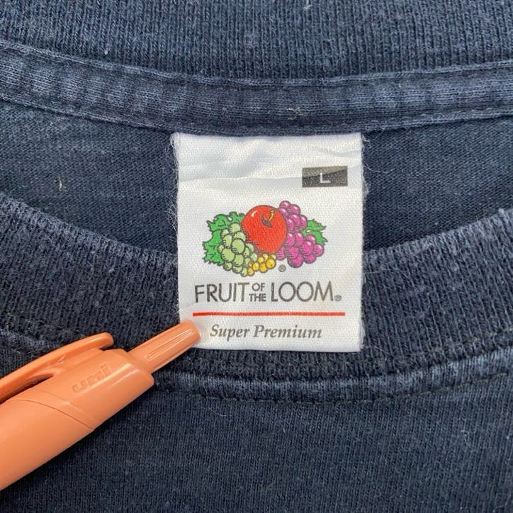 FRUIT OF THE LOOM　フルーツオブザルーム　半袖Tシャツ　両面プリント　12連プリント　黒　ブラック　Lサイズ　古着