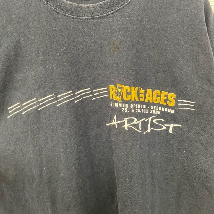FRUIT OF THE LOOM　フルーツオブザルーム　半袖Tシャツ　両面プリント　12連プリント　黒　ブラック　Lサイズ　古着
