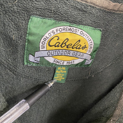 Cabela’ｓ　カベラス　フリースベスト/ボアベスト　刺ロゴ　無地　緑　グリーン　XLサイズ