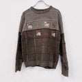 90s～　GIANNI VALENTINO　ジャンニ ヴァレンティノ　アクリルニットセーター　茶色　ブラウン　Mサイズ　　ヴィンテージ　古着