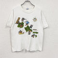 80s～　Crazy Shirts　クレイジーシャツ　半袖プリントTシャツ　シングルステッチ　両面プリント　白　ホワイト　Mサイズ　　ヴィンテージ　古着