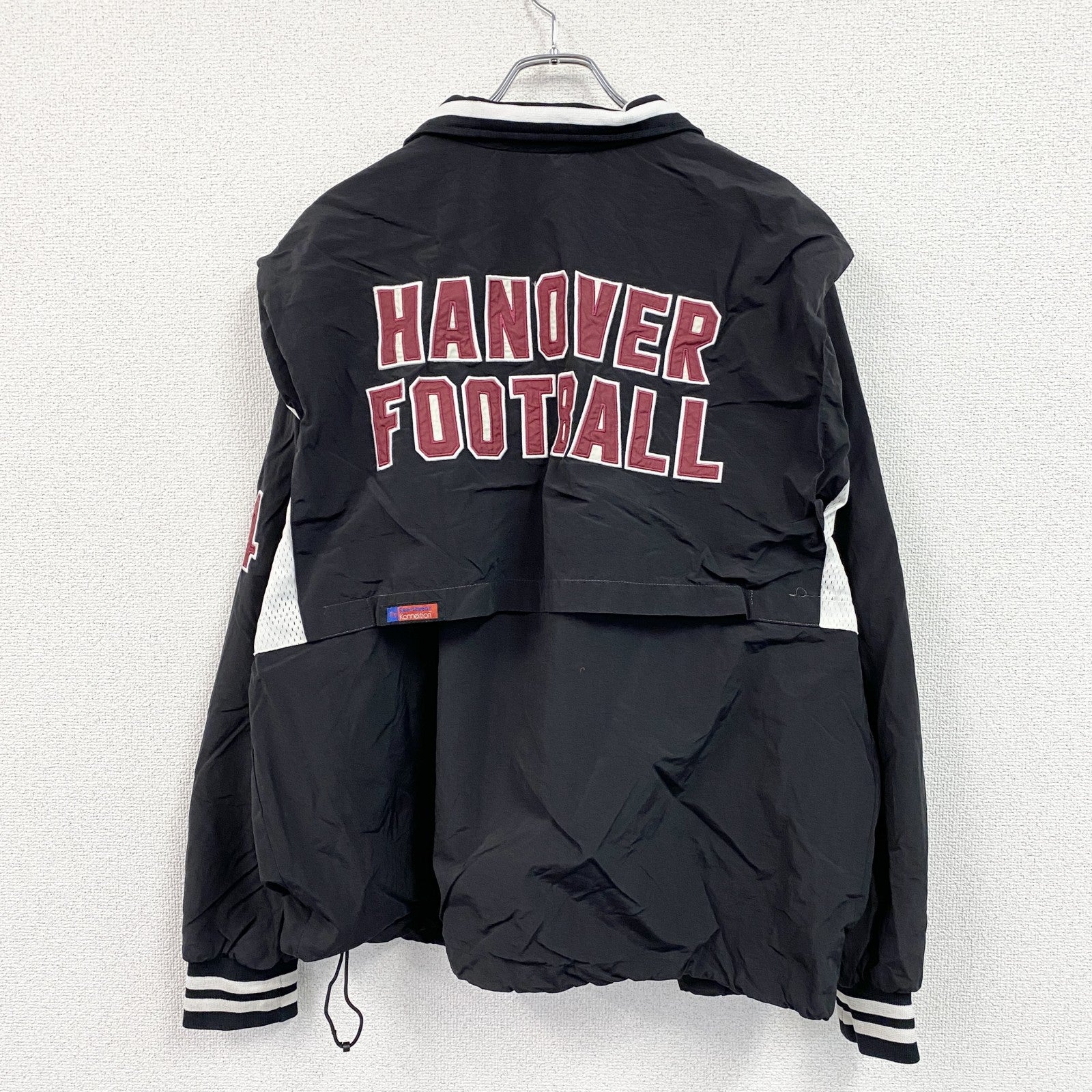 The Sportswear Konnektion　フルジップナイロンジャケット　刺繍ロゴ　アーチプリント　黒　ブラック　XLサイズ ウインドブレーカー ナイロンアウター メンズ 古着