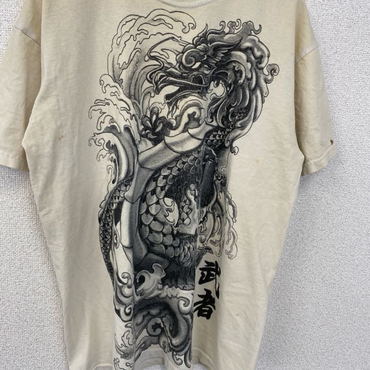 フルーツオブザルーム　半袖両面ビッグプリントTシャツ　ドラゴン　龍　武者　和柄　ヴィンテージ　Lサイズ　古着