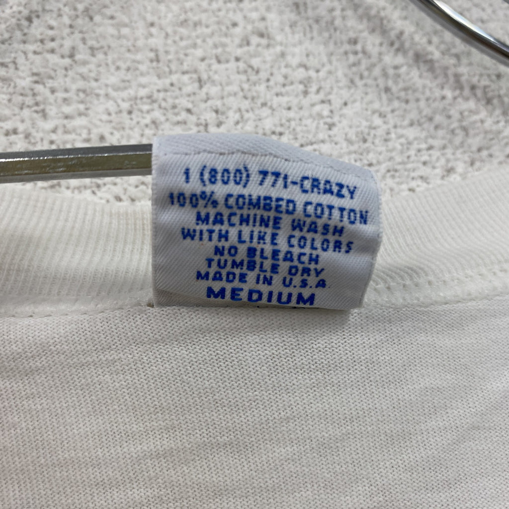 80s～　Crazy Shirts　クレイジーシャツ　半袖プリントTシャツ　シングルステッチ　両面プリント　白　ホワイト　Mサイズ　　ヴィンテージ　古着