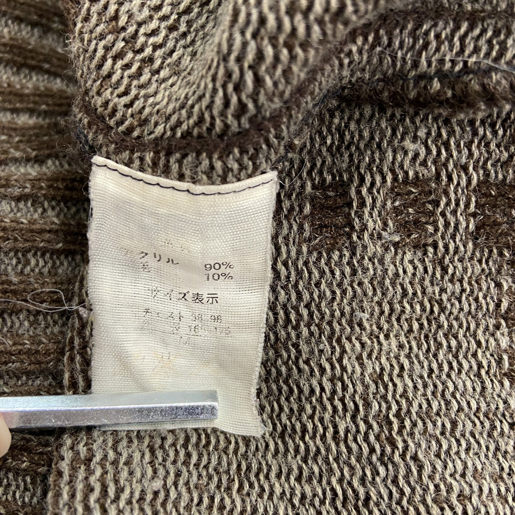 90s～　GIANNI VALENTINO　ジャンニ ヴァレンティノ　アクリルニットセーター　茶色　ブラウン　Mサイズ　　ヴィンテージ　古着