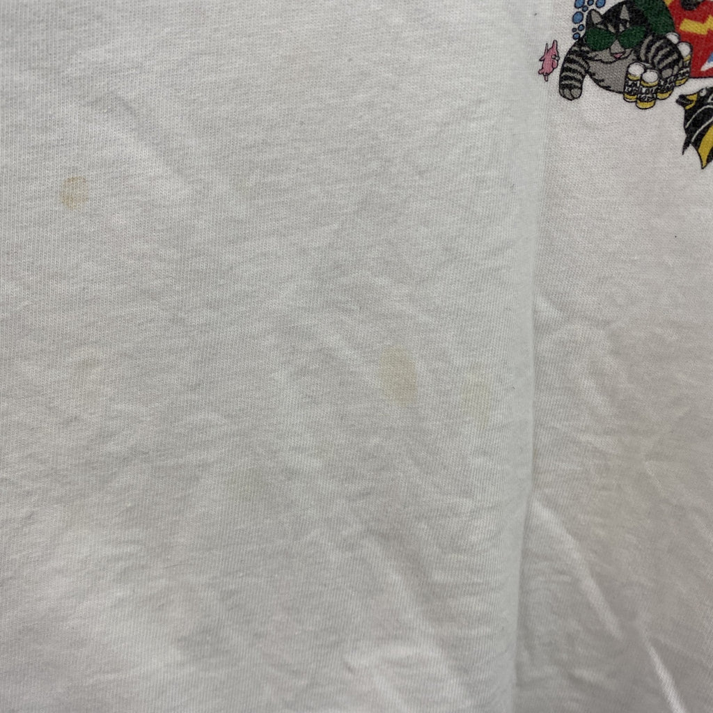 80s～　Crazy Shirts　クレイジーシャツ　半袖プリントTシャツ　シングルステッチ　両面プリント　白　ホワイト　Mサイズ　　ヴィンテージ　古着