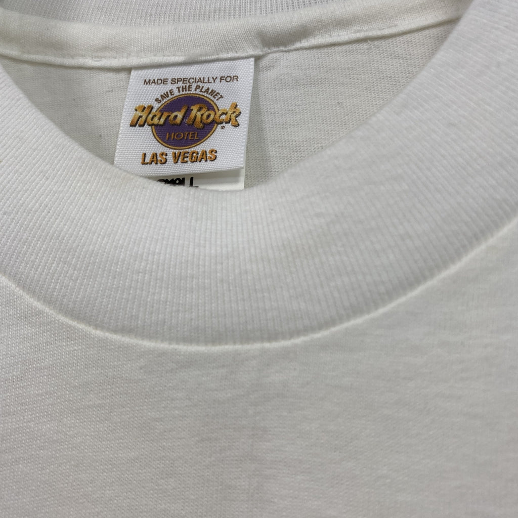 ～00s　Hard Rock Hotel　ハードロック　半袖プリントTシャツ　シングルステッチ　企業ロゴ　白　ホワイト　Sサイズ　古着