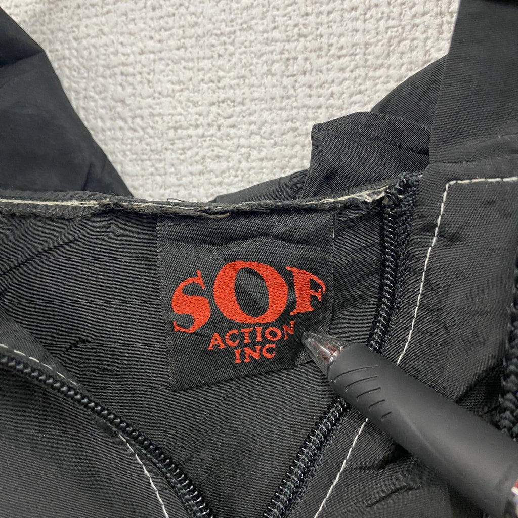 SOF　ハーフジッププルオーバージャケット　ARMY　黒　ブラック　　古着