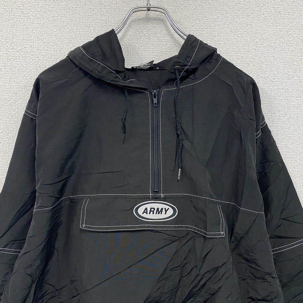 SOF　ハーフジッププルオーバージャケット　ARMY　黒　ブラック　　古着