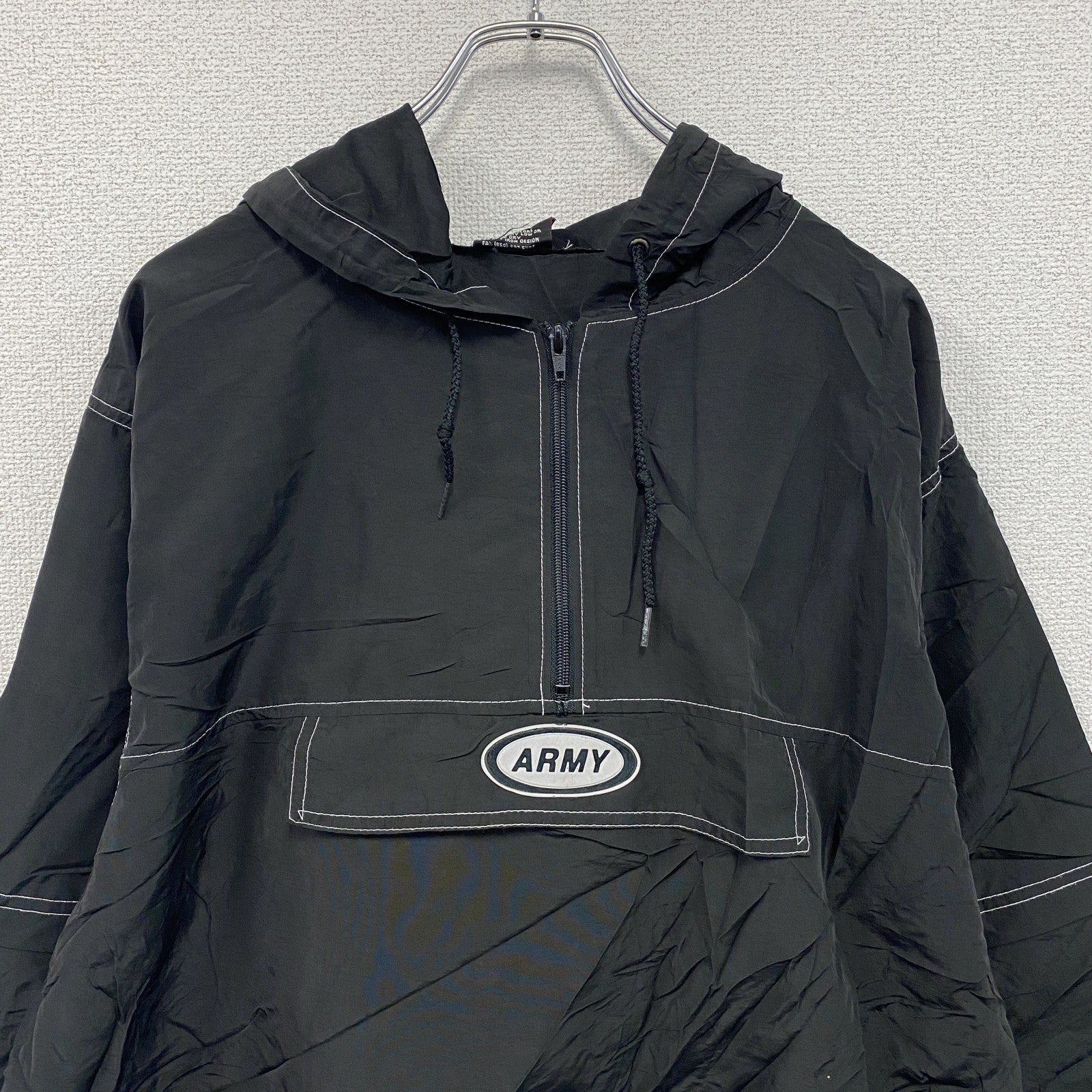 SOF　ハーフジッププルオーバージャケット　ARMY　黒　ブラック　　古着