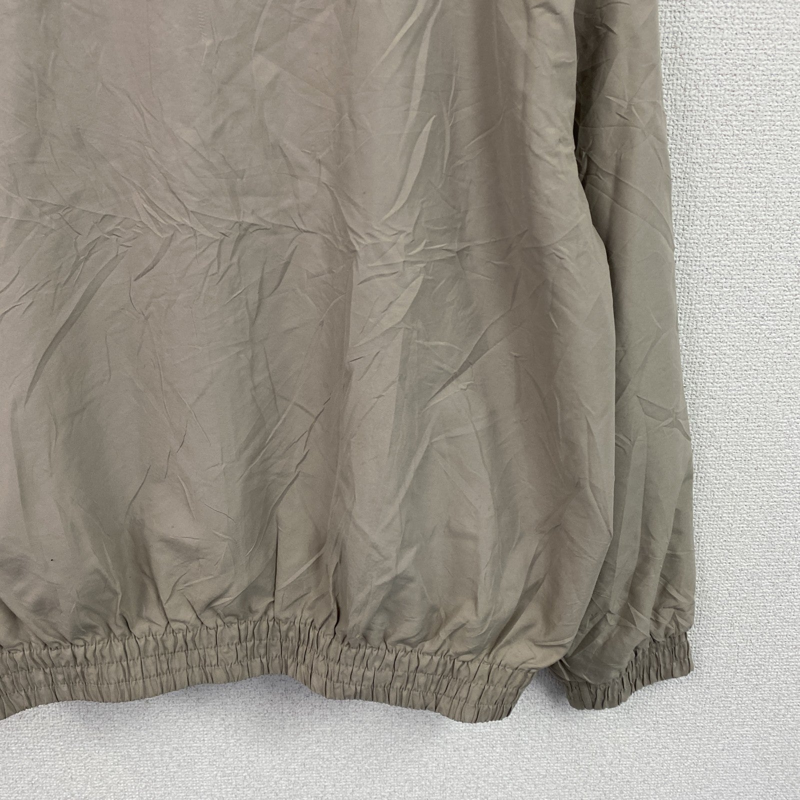 80s～　TRES BIEN　トレビアン　ハーフジッププルオーバージャケット　比翼仕立て　ベージュ　Lサイズ　　ヴィンテージ　古着