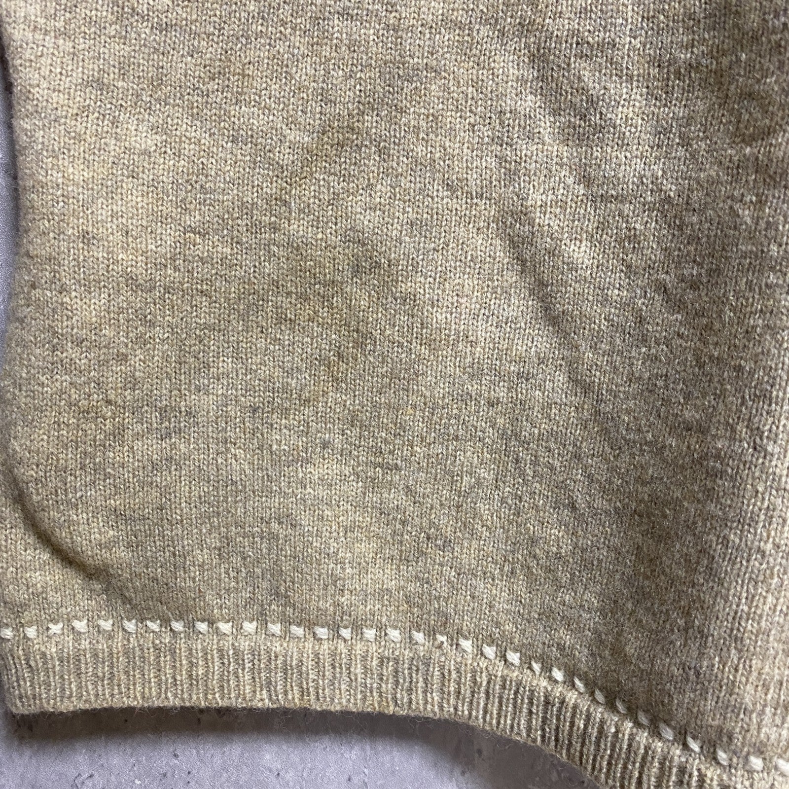 WOOLRICH　ウールリッチ　長袖フェアアイル柄ハーフジップニット　セーター　ベージュ　レトロ　Mサイズ　古着
