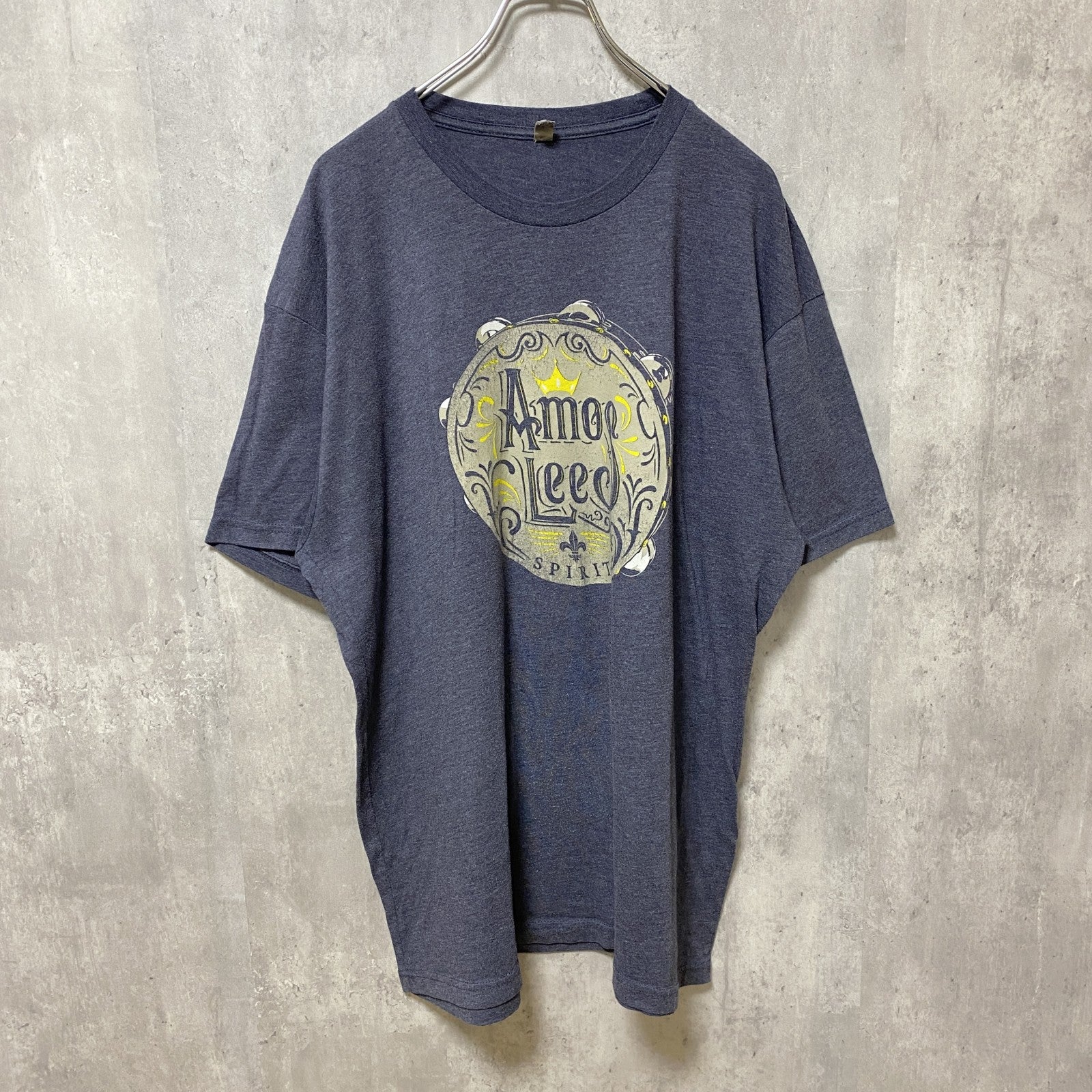 amos lee　半袖クルーネックロゴプリントシャツ　バックプリント　ツアーT　グレー　灰色　ヴィンテージ　Lサイズ　古着