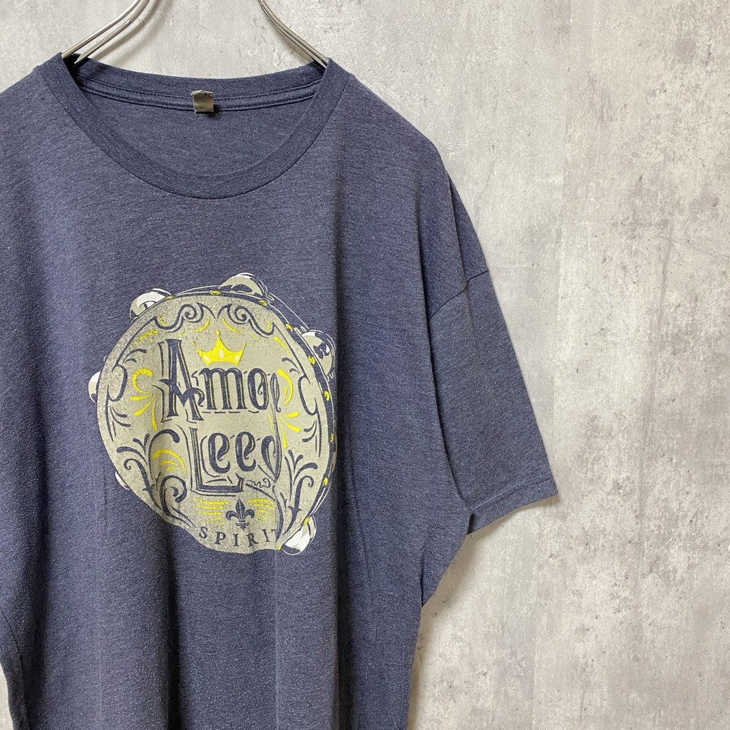 amos lee　半袖クルーネックロゴプリントシャツ　バックプリント　ツアーT　グレー　灰色　ヴィンテージ　Lサイズ　古着