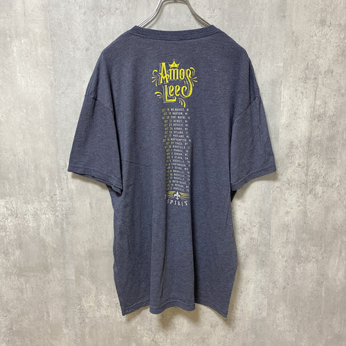 amos lee　半袖クルーネックロゴプリントシャツ　バックプリント　ツアーT　グレー　灰色　ヴィンテージ　Lサイズ　古着