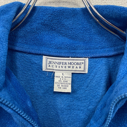 JENNIFER MOORE　フルジップフリースジャケット　マルチカラー　ブルー　ホワイト　ブラック　Lサイズ