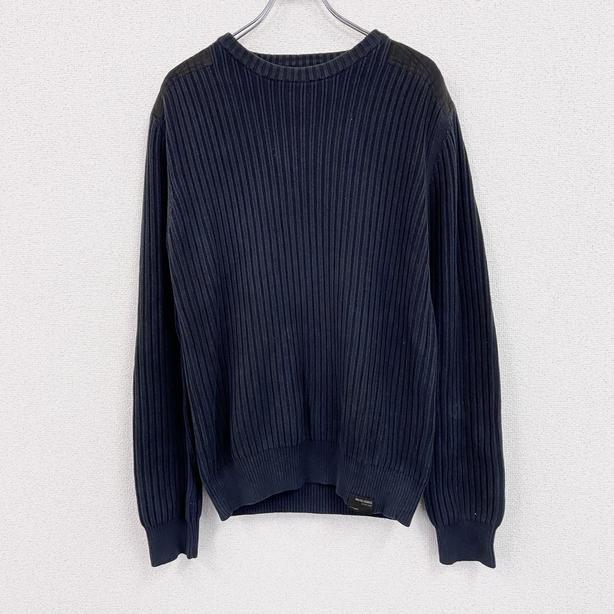 NAUTICA　ノーティカ　コットンニットセーター　紺　ネイビー　XLサイズ　古着