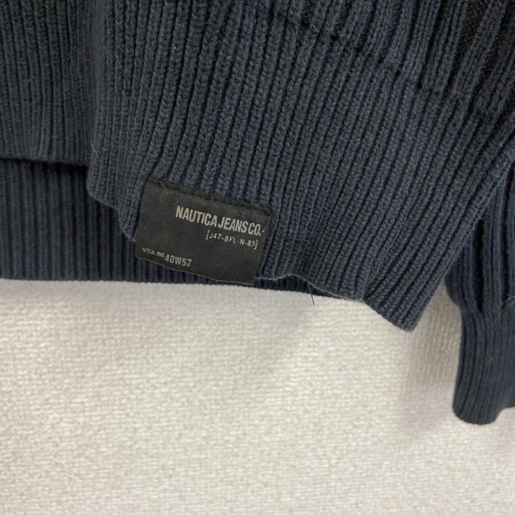NAUTICA　ノーティカ　コットンニットセーター　紺　ネイビー　XLサイズ　古着