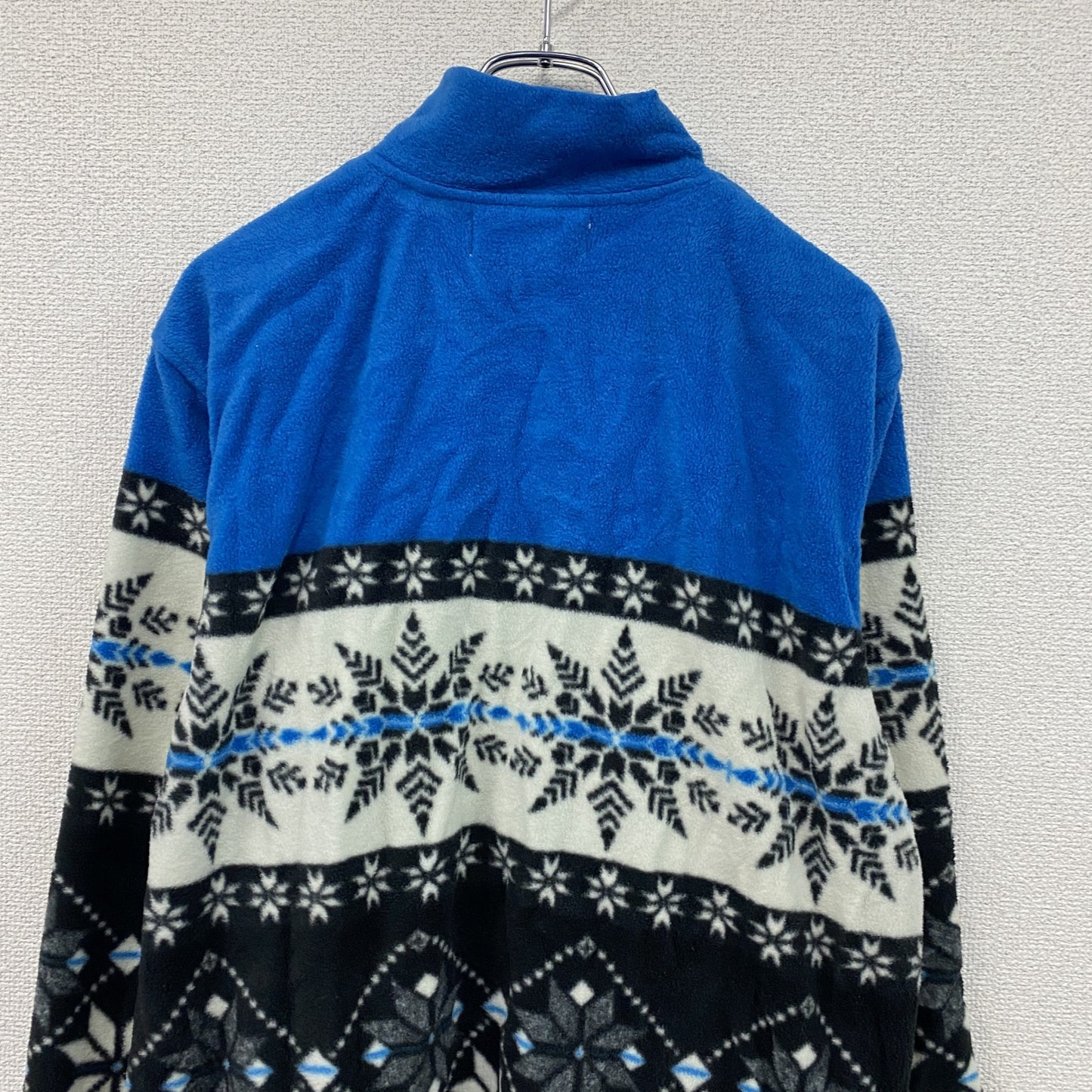 JENNIFER MOORE　フルジップフリースジャケット　マルチカラー　ブルー　ホワイト　ブラック　Lサイズ