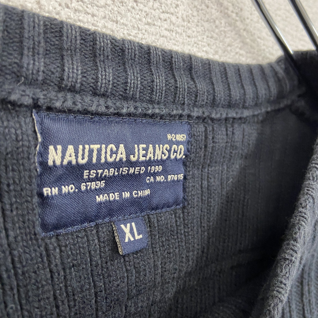 NAUTICA　ノーティカ　コットンニットセーター　紺　ネイビー　XLサイズ　古着
