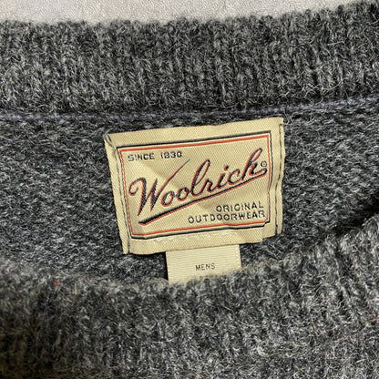 古着　used　WOOLRICH　ウールリッチ　長袖ノルディック柄ニット　セーター　USA製　ダークグレー　ヴィンテージ　Mサイズ