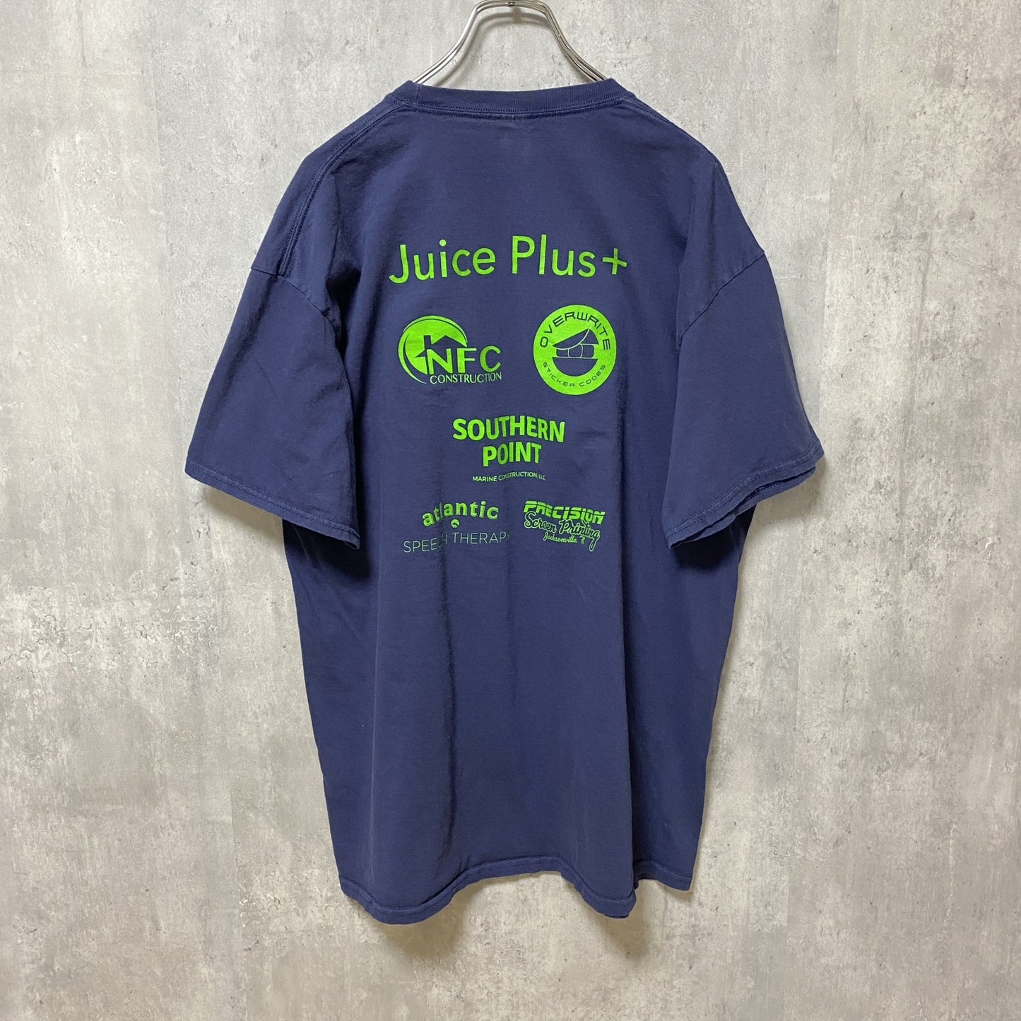 古着 used　半袖クルーネックプリントTシャツ　ネイビー　バックプリント　ビッグシルエット　オーバーサイズ　XLサイズ