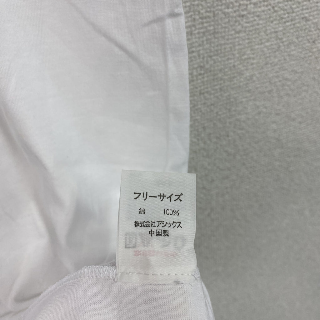 90s　asics　アシックス　青梅マラソン　半袖プリントTシャツ　シングルステッチ　ヴィンテージ　白　ホワイト　フリーサイズ　古着