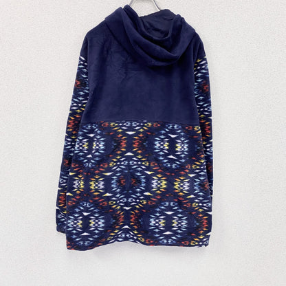 MASSIVE OUTDOOR　フリースアノラックパーカー　アステカ柄　紺　ネイビー　XLサイズ