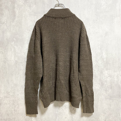 古着　used　WOOLRICH　ウールリッチ　長袖ハーフボタンニット　セーター　茶色　ブラウン　レトロ　秋冬服　Lサイズ