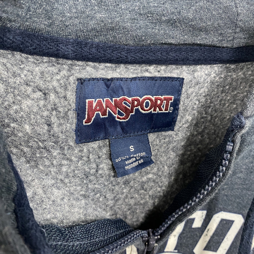 JANSPORT　フルジップスウェットパーカー/フーディー　紺　ネイビー　Sサイズ　古着