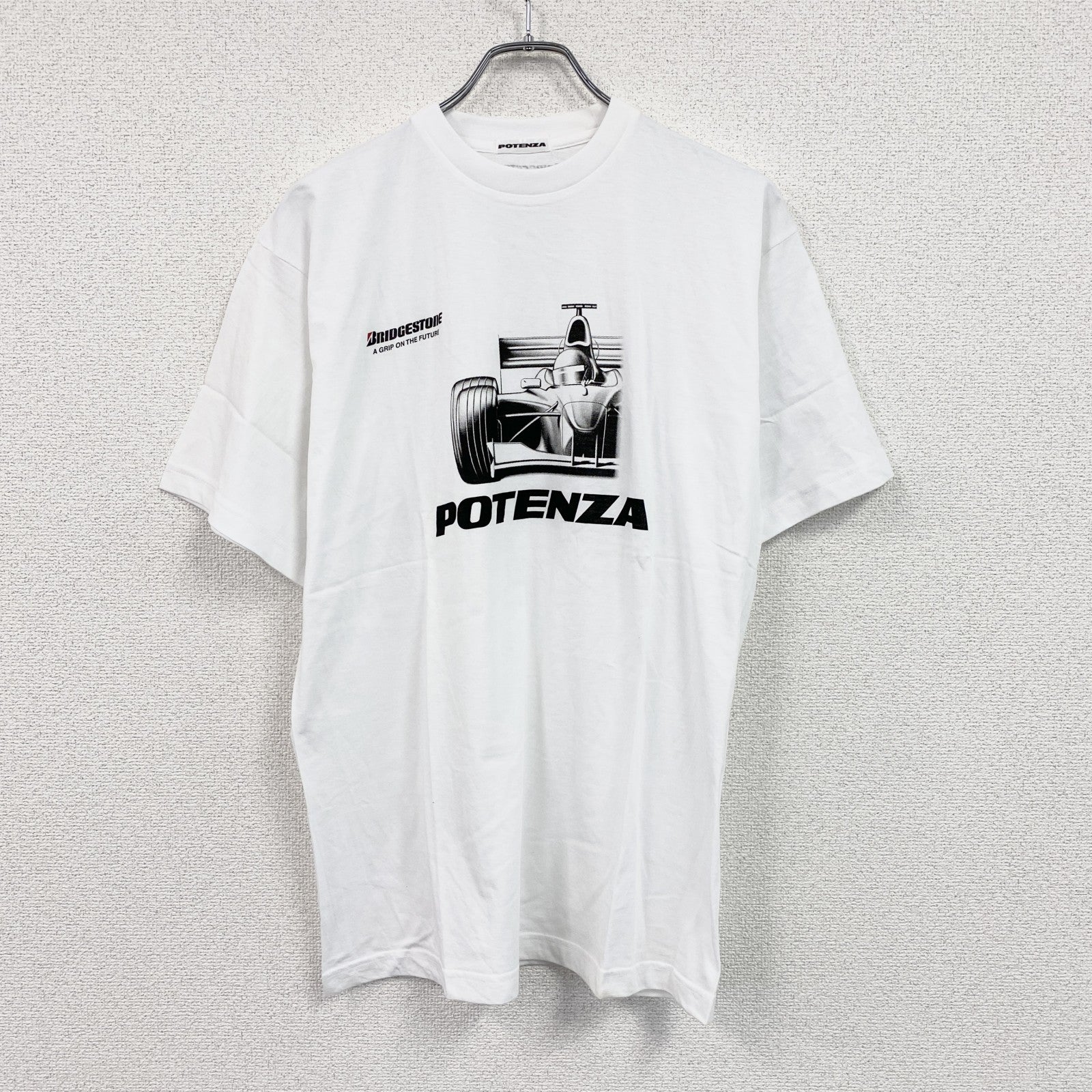 POTENZA　ポテンザ　BRIDGESTONE　ブリヂストン　スーパーフォーミュラ　半袖プリント企業Tシャツ　白　ホワイト　古着