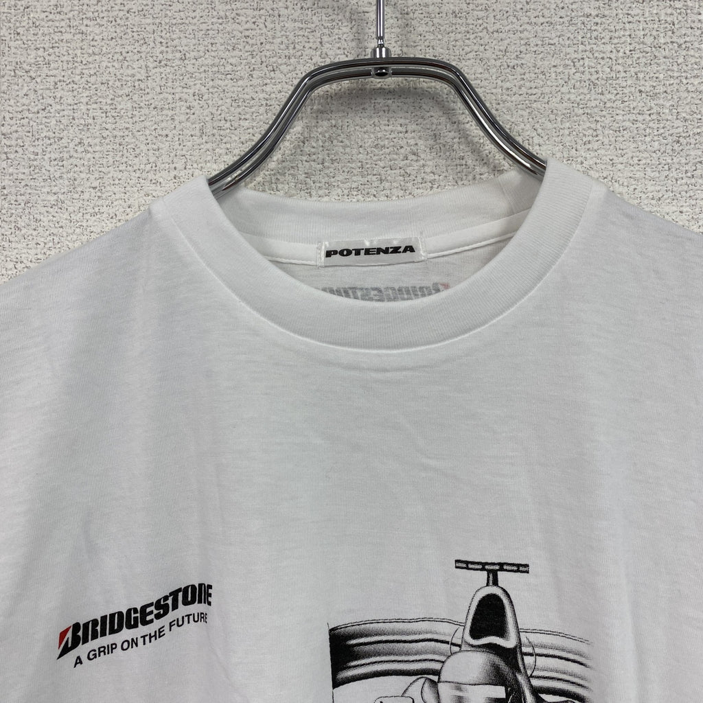 POTENZA　ポテンザ　BRIDGESTONE　ブリヂストン　スーパーフォーミュラ　半袖プリント企業Tシャツ　白　ホワイト　古着