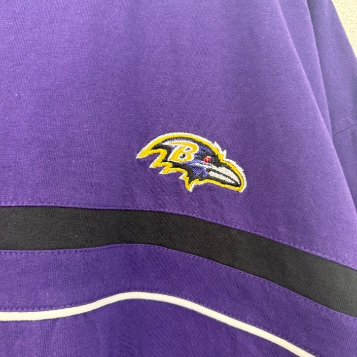 NFL　半袖プリントTシャツ　クルーネック　刺繍　レトロデザイン　RAVENS　紫　パープル　XLサイズ　古着