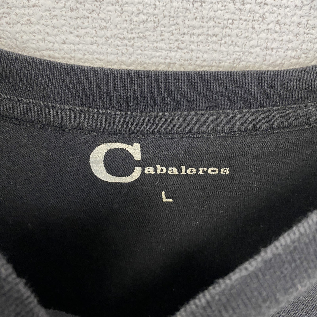 半袖プリントTシャツ　　象形文字　フェード感　漢字　クルーネック　レトロデザイン　黒　ブラック　Lサイズ　古着