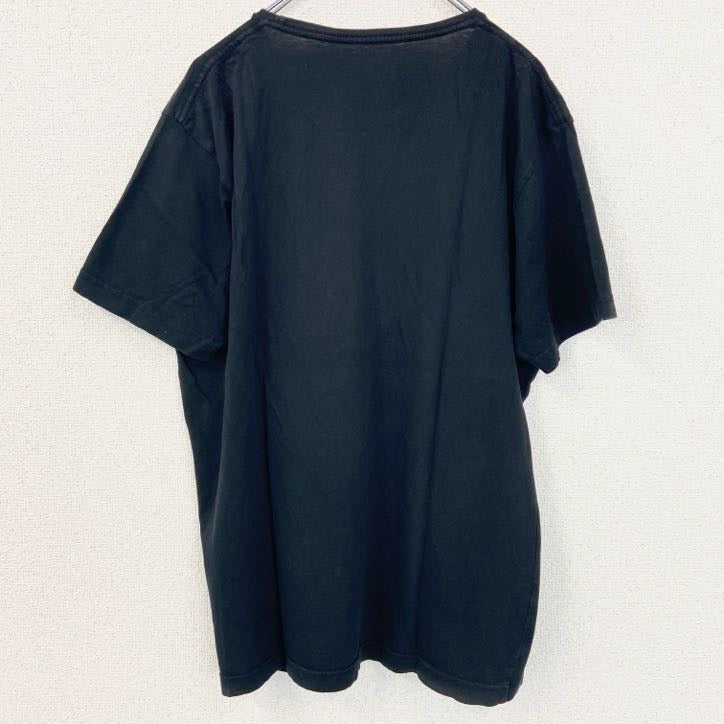 半袖プリントTシャツ　カメラ　CAMERA　レトロデザイン　クルーネック　黒　ブラック　XLサイズ　古着