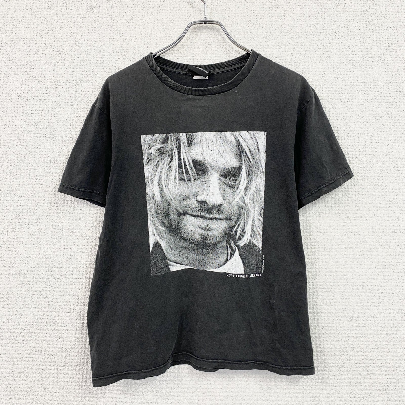 wall of fame　カートコバーン　半袖プリントフォトTシャツ　黒　ブラック　Lサイズ　古着