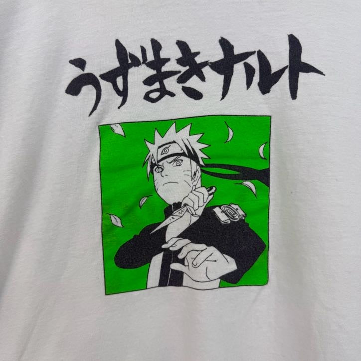NARUTO　ナルト　半袖アニメプリントTシャツ　JUMP　ジャンプ　クルーネック　レトロデザイン　Lサイズ　古着